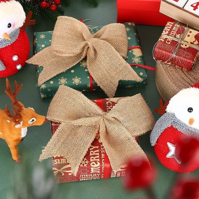 10 Yards Jute Burlap Ribbon Đơn giản Vải cắt cạnh Burlap Giáng sinh Ribbon