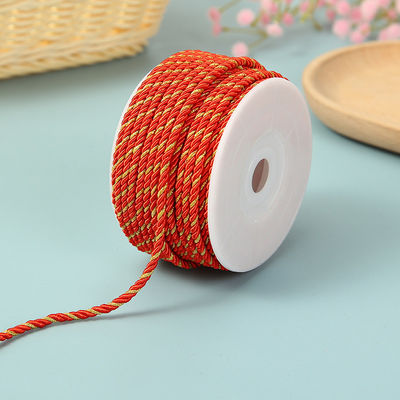 3 sợi 2mm-10mm Polyester dây nylon dây vàng trộn cho vòng tay