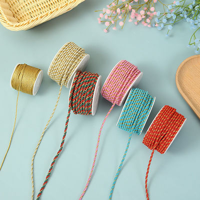 3 sợi 2mm-10mm Polyester dây nylon dây vàng trộn cho vòng tay