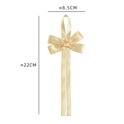 Vàng Pre Bonded Satin Ribbon Bow với Elastic Loop Satin Ribbon cho gói quà tặng