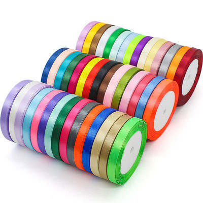 Một mặt Polyester đa dạng Nylon Satin Ribbon 100 Yards 3mm-10mm