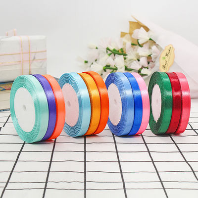 Một mặt Polyester đa dạng Nylon Satin Ribbon 100 Yards 3mm-10mm