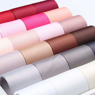 3mm-100mm Solid Assorted Color Polyester Grosgrain Ribbon cho gói quà tặng và thủ công DIY