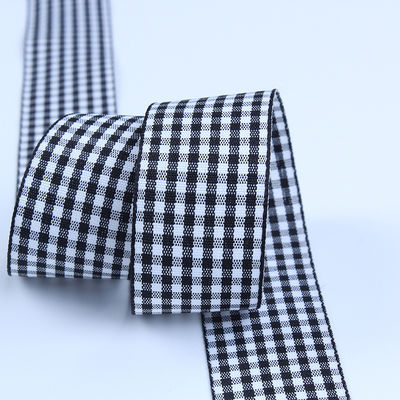 2.5cm Polyester Plaid Ribbon cho đóng gói quà tặng và hộp sô cô la Ribbon Bow trang trí