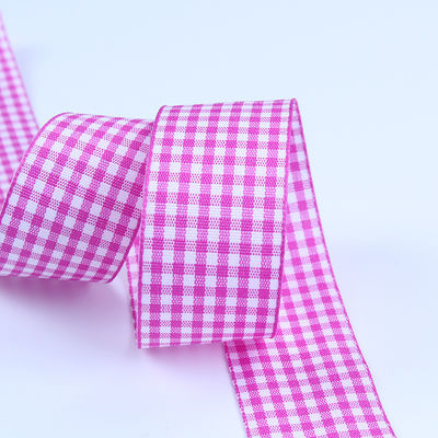 2.5cm Polyester Plaid Ribbon cho đóng gói quà tặng và hộp sô cô la Ribbon Bow trang trí