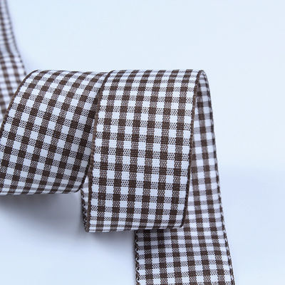2.5cm Polyester Plaid Ribbon cho đóng gói quà tặng và hộp sô cô la Ribbon Bow trang trí