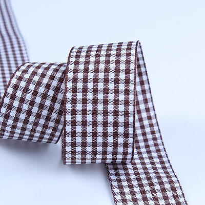2.5cm Polyester Plaid Ribbon cho đóng gói quà tặng và hộp sô cô la Ribbon Bow trang trí
