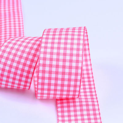 2.5cm Polyester Plaid Ribbon cho đóng gói quà tặng và hộp sô cô la Ribbon Bow trang trí