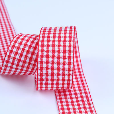 2.5cm Polyester Plaid Ribbon cho đóng gói quà tặng và hộp sô cô la Ribbon Bow trang trí