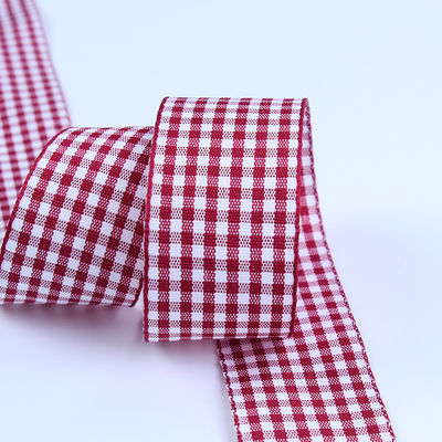 2.5cm Polyester Plaid Ribbon cho đóng gói quà tặng và hộp sô cô la Ribbon Bow trang trí