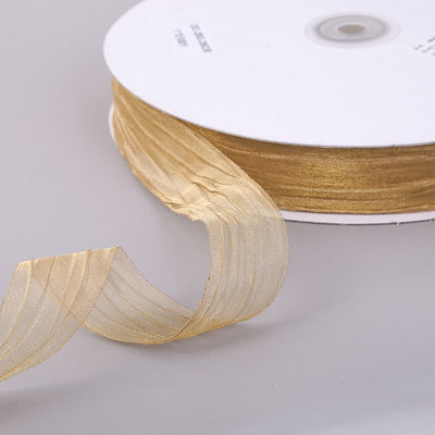 Bao bì quà 25mm Organza Ribbon Hàn Quốc 2,5cm Sheer Wired Ribbon