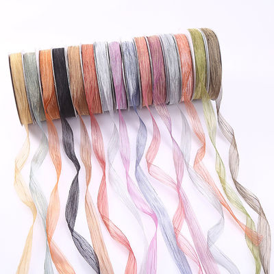Bao bì quà 25mm Organza Ribbon Hàn Quốc 2,5cm Sheer Wired Ribbon