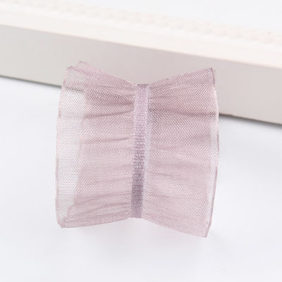 25mm ủ38mm Rinkle Edge Polyester Organza Ribbon cho DIY tóc Ribbon Bow