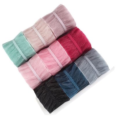 25mm ủ38mm Rinkle Edge Polyester Organza Ribbon cho DIY tóc Ribbon Bow
