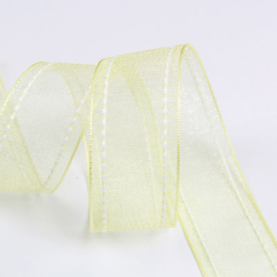 25mm cho 38mm đan cạnh Polyester Organza Ribbon cho gói quà hoa