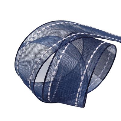 25mm cho 38mm đan cạnh Polyester Organza Ribbon cho gói quà hoa