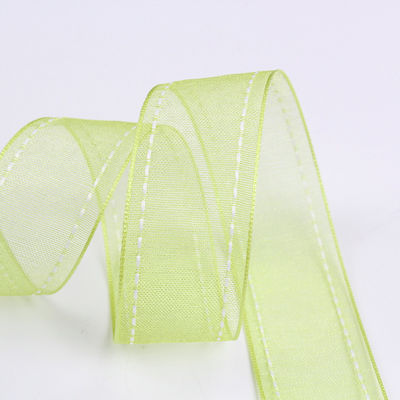 25mm cho 38mm đan cạnh Polyester Organza Ribbon cho gói quà hoa