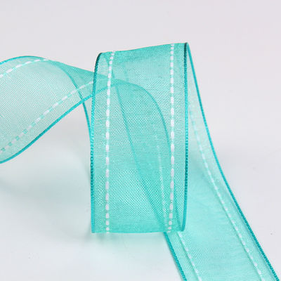 25mm cho 38mm đan cạnh Polyester Organza Ribbon cho gói quà hoa