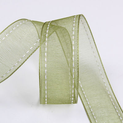 25mm cho 38mm đan cạnh Polyester Organza Ribbon cho gói quà hoa