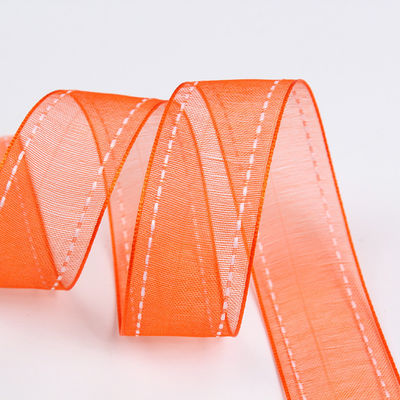 25mm cho 38mm đan cạnh Polyester Organza Ribbon cho gói quà hoa