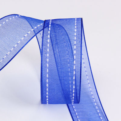 25mm cho 38mm đan cạnh Polyester Organza Ribbon cho gói quà hoa
