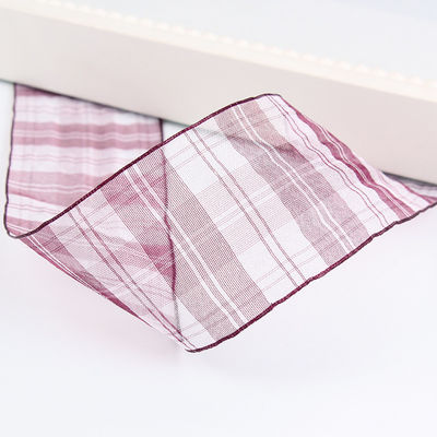 6mm-38mm Plaid Polyester Organza Ribbon cho gói quà hoa sôcôla
