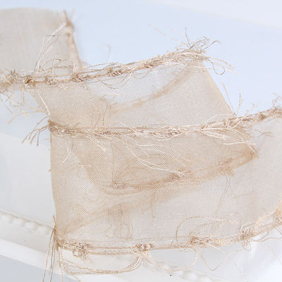 25mm-50mm Tassel Edge Polyester Organza Ribbon cho hoa chocolate đóng gói quà tặng và trang trí quần áo
