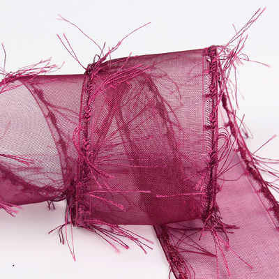25mm-50mm Tassel Edge Polyester Organza Ribbon cho hoa chocolate đóng gói quà tặng và trang trí quần áo