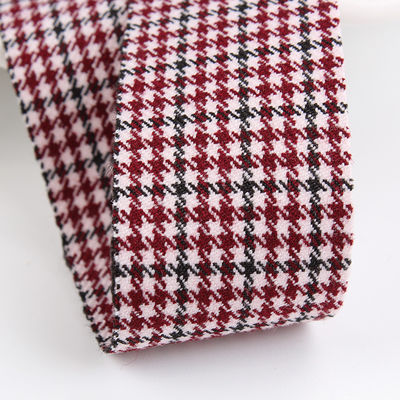 Dây nhựa polyester Red Houndstooth Ribbon 10mm-40mm Satin Poly Ribbon