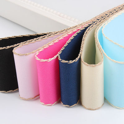 10mm-38mm Dây đan Polyester Grosgrain Ribbon ISO9001 Mô hình rắn