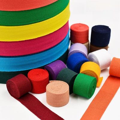 Herribone Design Cotton Ribbon Purple Orange Cotton Twill Tape