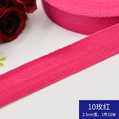 Herribone Design Cotton Ribbon Purple Orange Cotton Twill Tape