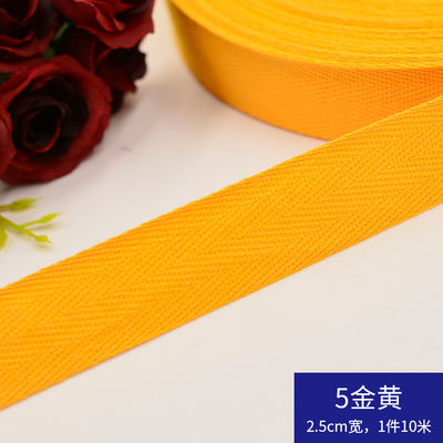 Herribone Design Cotton Ribbon Purple Orange Cotton Twill Tape