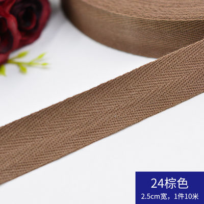 Herribone Design Cotton Ribbon Purple Orange Cotton Twill Tape