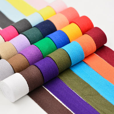 Herribone Design Cotton Ribbon Purple Orange Cotton Twill Tape