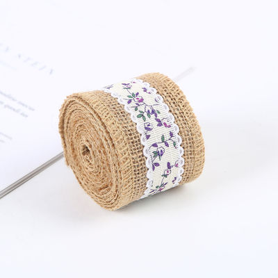 6.5cm Jute Burlap Ribbon Plain Satin Woven Edge 10 Yards Eco Friendly