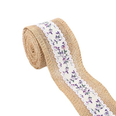 6.5cm Jute Burlap Ribbon Plain Satin Woven Edge 10 Yards Eco Friendly