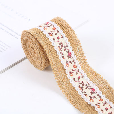 6.5cm Jute Burlap Ribbon Plain Satin Woven Edge 10 Yards Eco Friendly