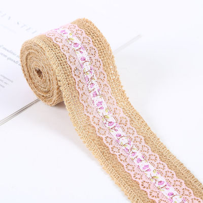 6.5cm Jute Burlap Ribbon Plain Satin Woven Edge 10 Yards Eco Friendly