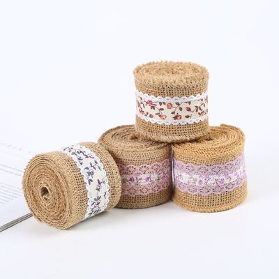 6.5cm Jute Burlap Ribbon Plain Satin Woven Edge 10 Yards Eco Friendly