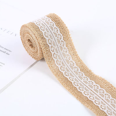 65mm Pink Burlap Ribbon With Lace 10 Yards Natural Burlap Ribbon Rings