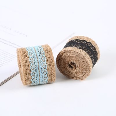 65mm Pink Burlap Ribbon With Lace 10 Yards Natural Burlap Ribbon Rings