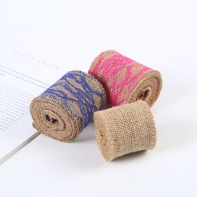 65mm Pink Burlap Ribbon With Lace 10 Yards Natural Burlap Ribbon Rings