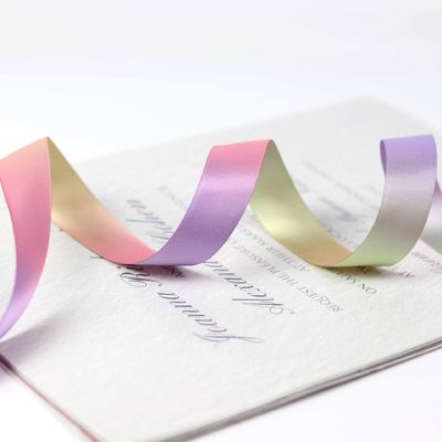 Thay đổi màu sắc dần dần Polyester Ribbon 25mm Hot Transfer Printing