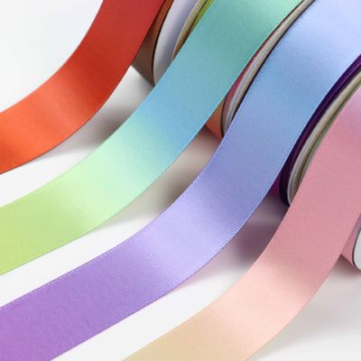 Thay đổi màu sắc dần dần Polyester Ribbon 25mm Hot Transfer Printing