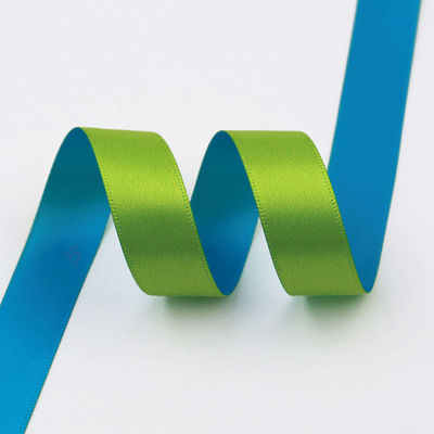 Đèn polyester hai màu Vàng hoa hồng xanh 25mm Satin Poly Ribbon