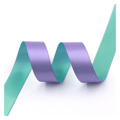 Đèn polyester hai màu Vàng hoa hồng xanh 25mm Satin Poly Ribbon