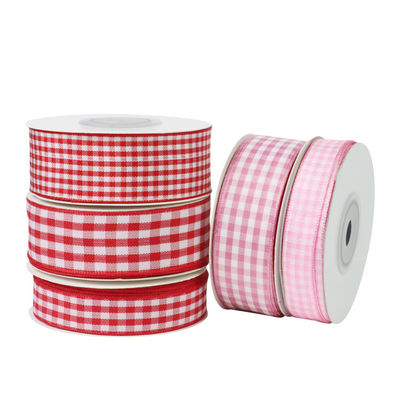 Polyester Plaid Lattice Ribbon cho làm cung và đóng gói quà tặng