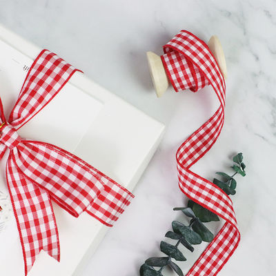 Polyester Plaid Lattice Ribbon cho làm cung và đóng gói quà tặng