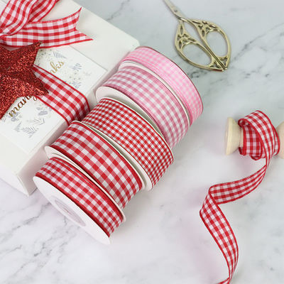 Polyester Plaid Lattice Ribbon cho làm cung và đóng gói quà tặng